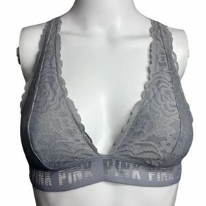 Victoria's Secret PINK Gray Lace Bralette Size Small